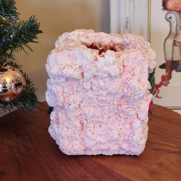 Vintage, Candle, Holiday, Square, Penn Wax Works, 4" x 4.5", Decor, Christmas - Picture 2 of 8